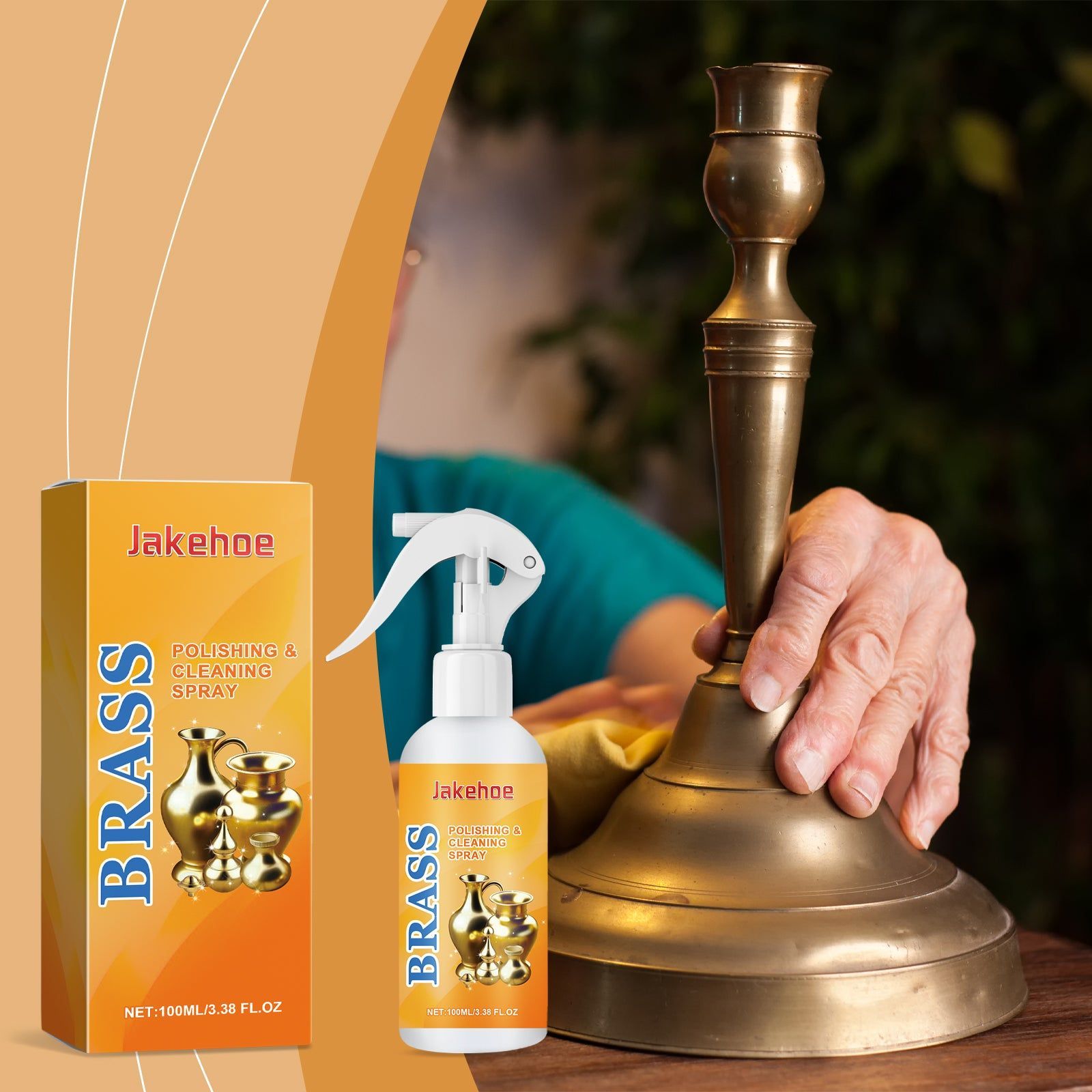 Brass Cleaning Spray, Fast Shine & Decontamination, Gentle Polishing, Keep Brass Bright ,100ml