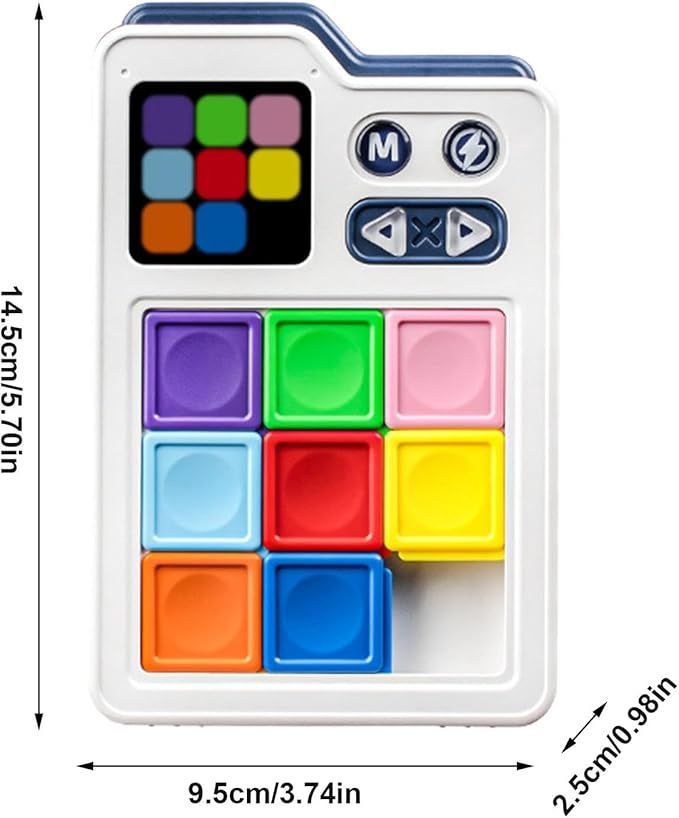 Electronic Block Slide Puzzle Brain Puzzle Game Educational Toys for Over 6 Years Old Kids