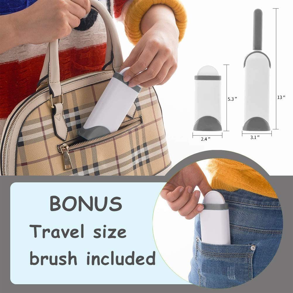 3-Piece Set Pet Hair Remover Brush  Double-Sided Fur Lint Removal Tool with Self-Cleaning Base