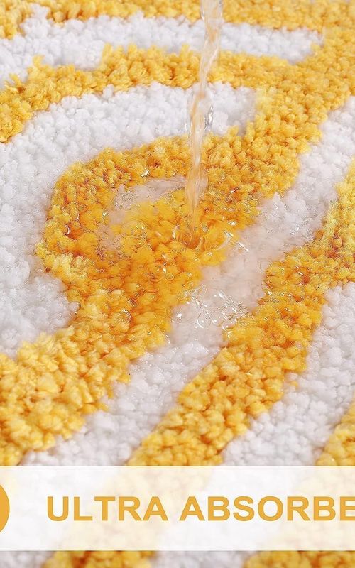 AIESY® Double Border Design Non-Slip Beautiful Runner Bath Mat