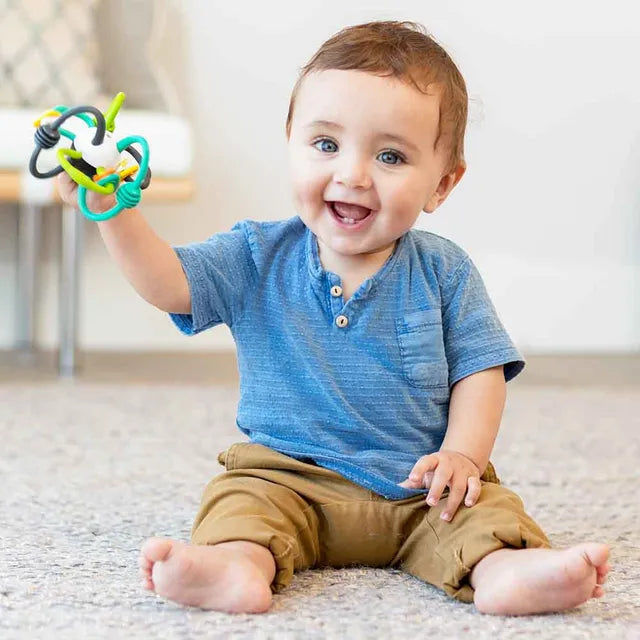 Infantino Shake & Teethe Flexible Rattle Ball – Baby Teether & Sensory Toy