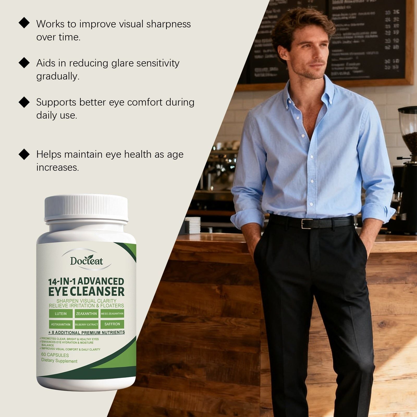 Eye Care Supplement Capsules, Relieve Dryness, Improve Vision, Eye Fatigue Relief ,60 capsules