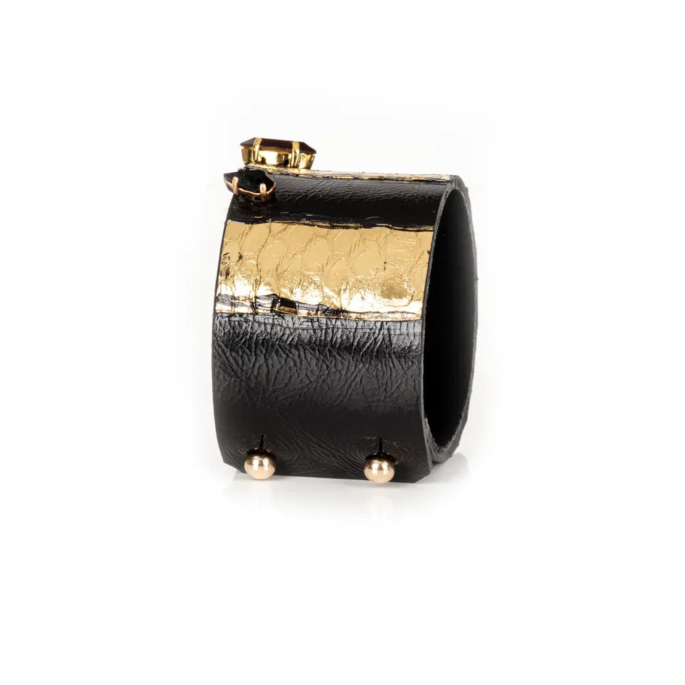 The Dark Molten Rebel Gold & Noir Statement Cuff