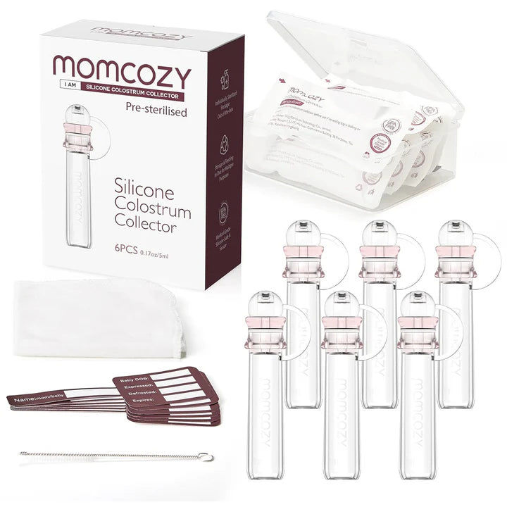 Momcozy Silicone Colostrum Collector - Pre-Sterilized, BPA-Free (6 Pack)