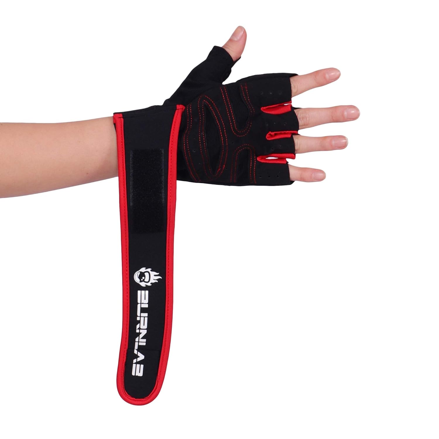 Burnlab Basic Gym Gloves with Wrist Support (Red L)