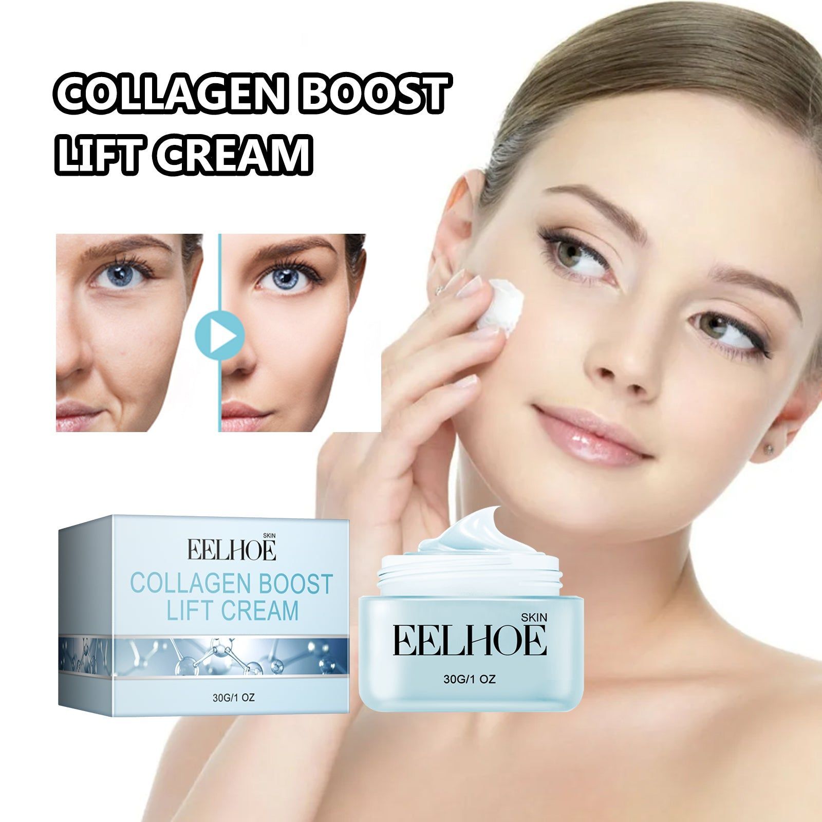 Collagen Boost Lift Cream, Anti-Aging Moisturizer for Wrinkles, Firming, Skin Renewal ,30g