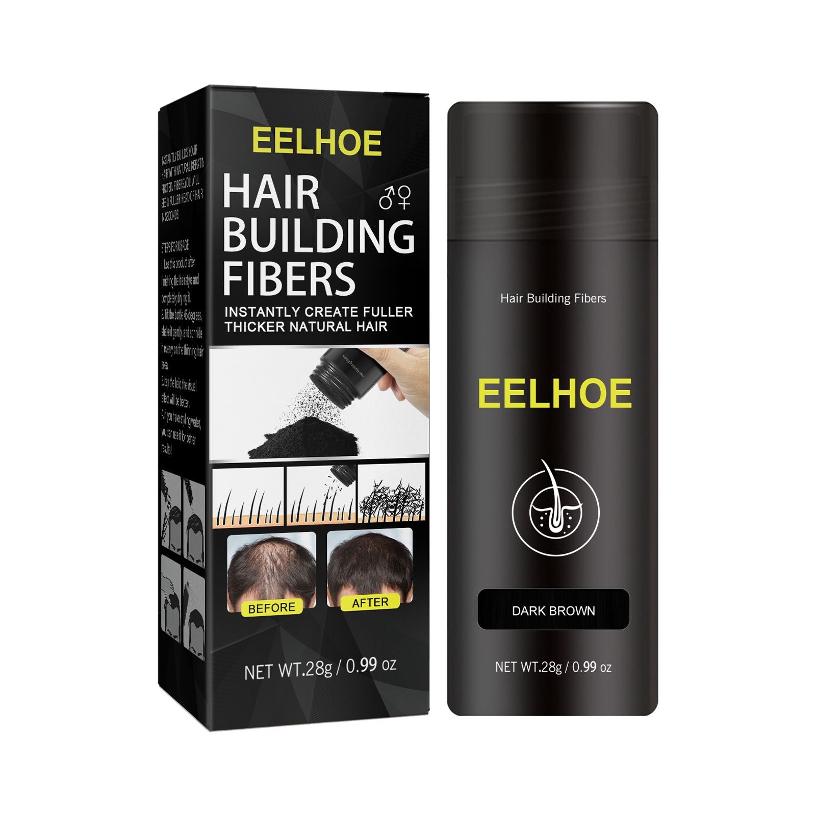 Hair Building Fiber Powder for Thinning Hair Thickening 28g
