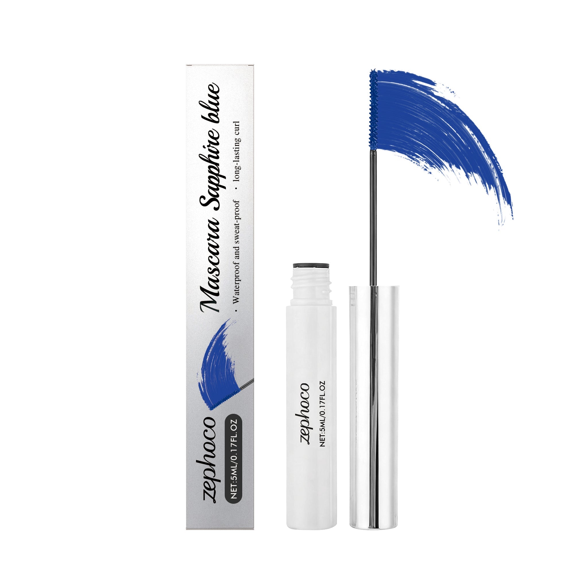 Blue Curling Mascara Waterproof Long-Lasting Volumizing Makeup Products ,5ml