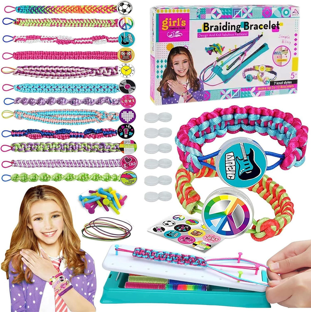 Friendship Bracelet Making Kit Jewelry Crafts Kids DIY Toy Birthday Christmas Gifts