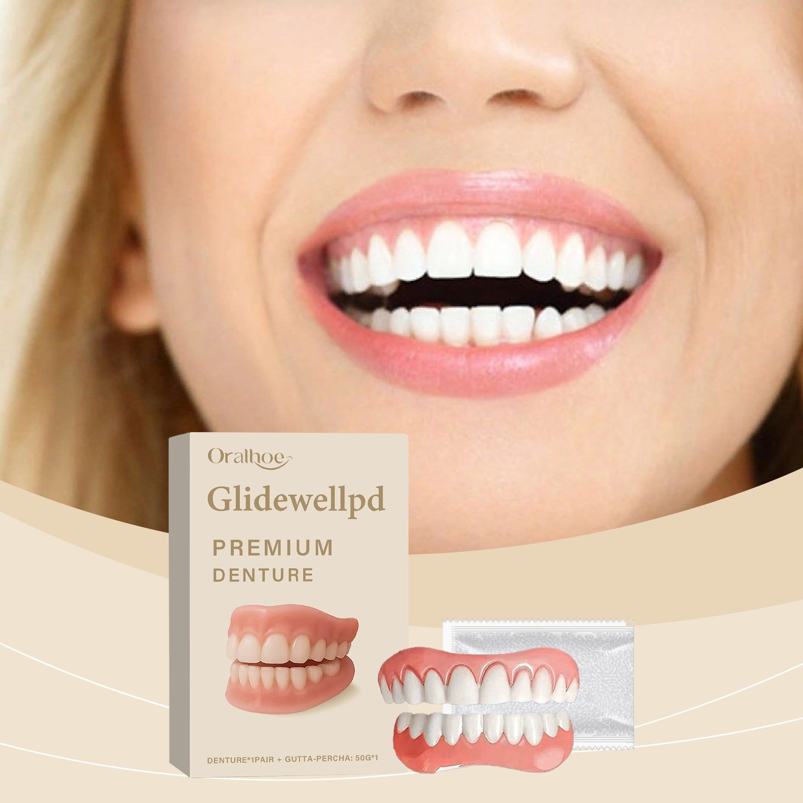 Transform Your Smile with Silicone Denture Set, Comfortable, Natural Fit, Boost Confidence ,1set
