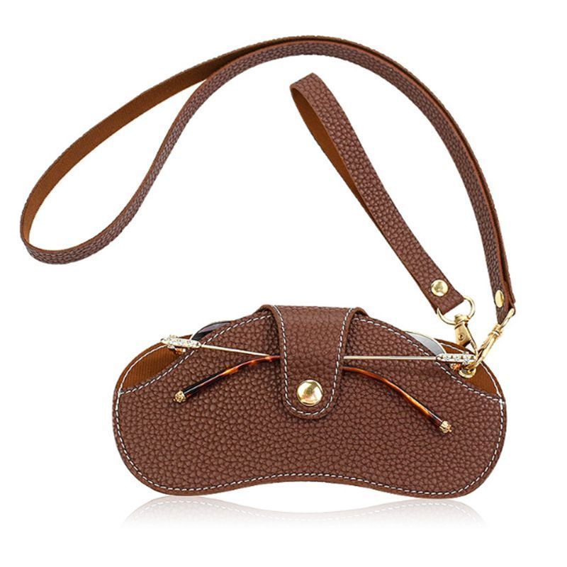 Glasses Case Holder Portable Slim Sunglasses Pouch Soft Eyeglasses Bag with Wrist Strap
