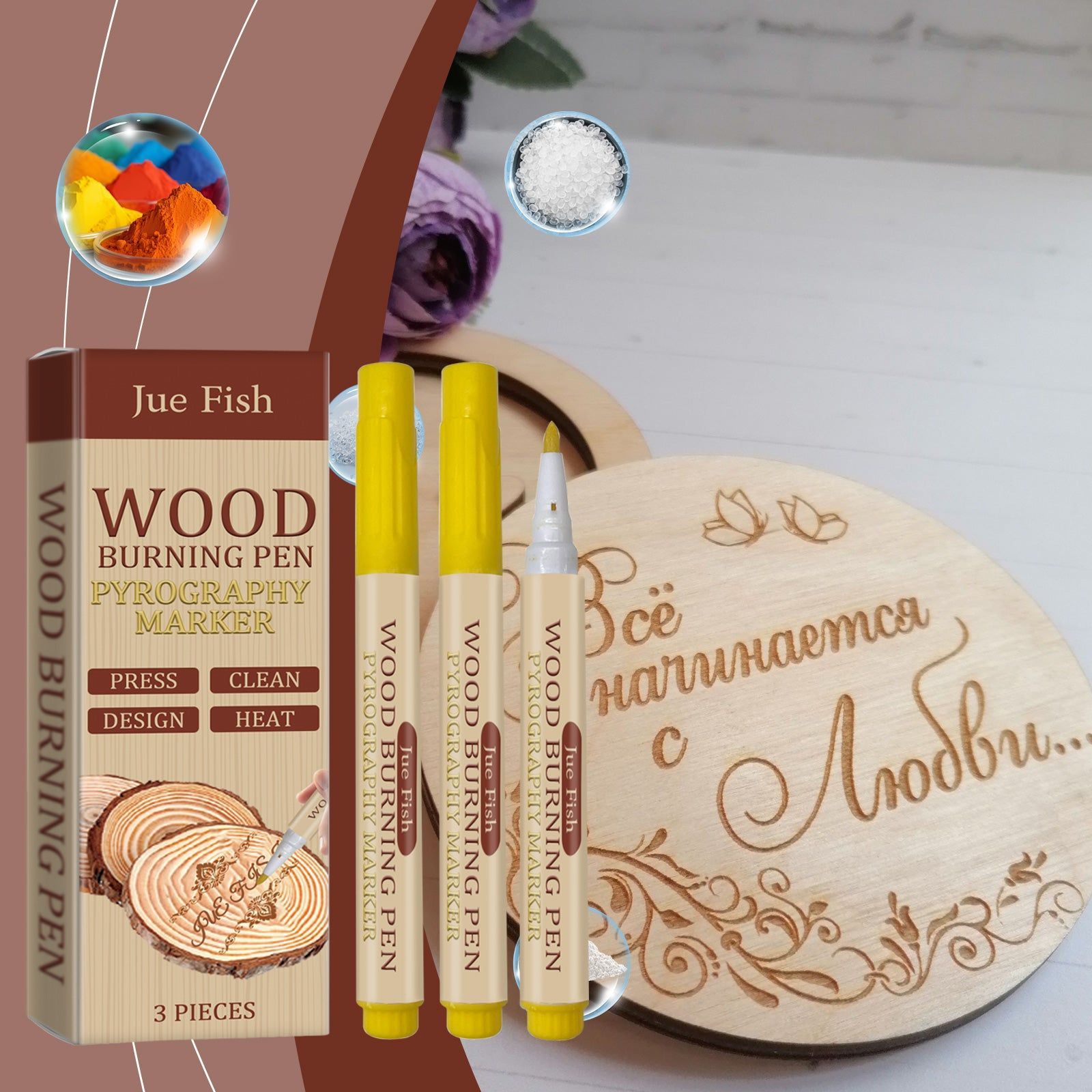 Create Stunning Wood Art with Our Portable Woodworking Burner Pen, Easy DIY Design Tool ,3 pieces