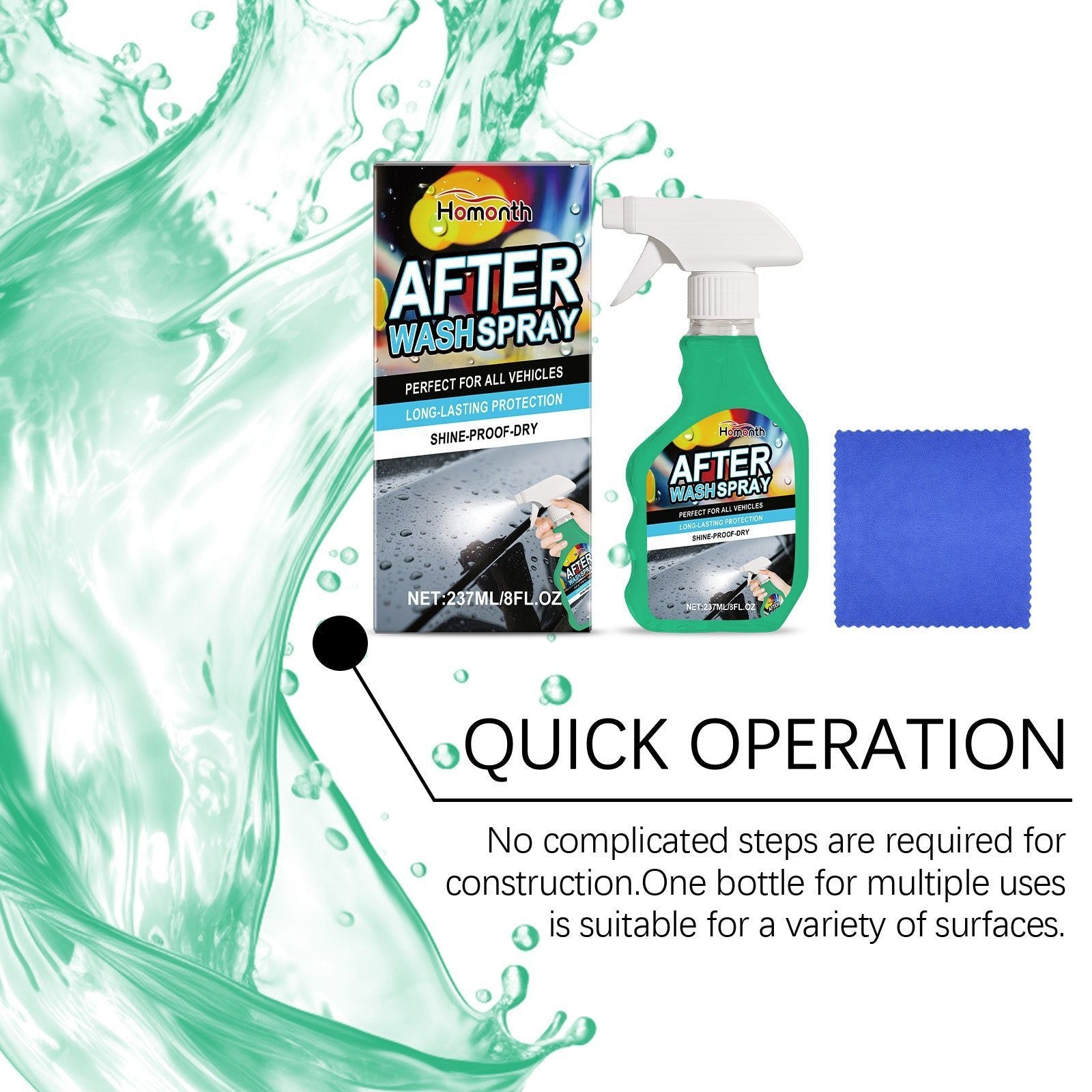 Car Reconditioning Spray Set, Waterproof, Shine, Easy Car Detailing, Protect & Restore ,237ml
