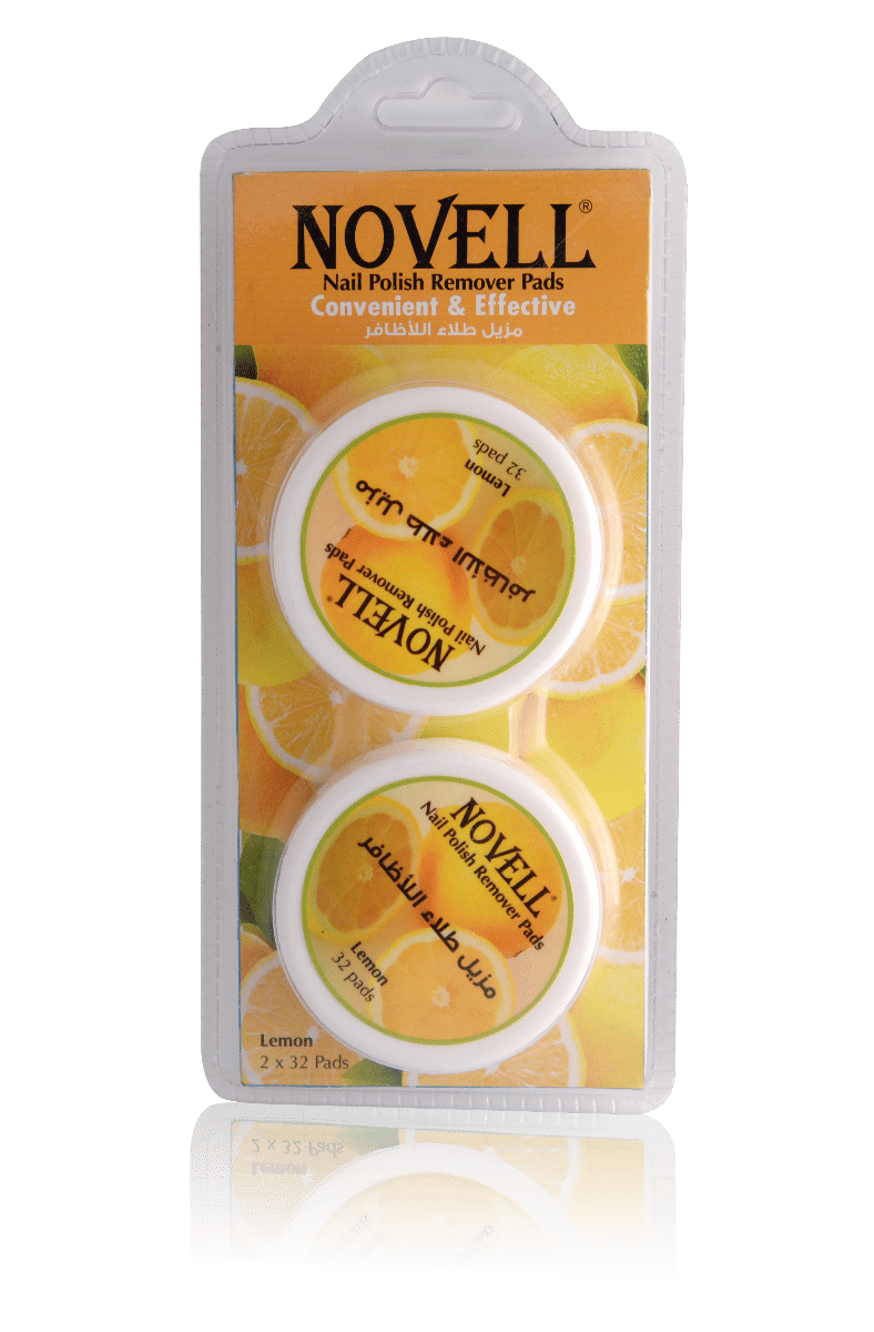Novell Nail Polish Remover Pads, Lemon, 1x64