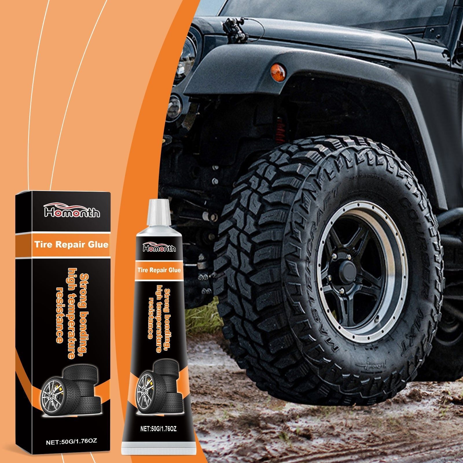 Car Tire Repair Glue, Strong Adhesive for Cracks, Scratches, and Punctures ,50g
