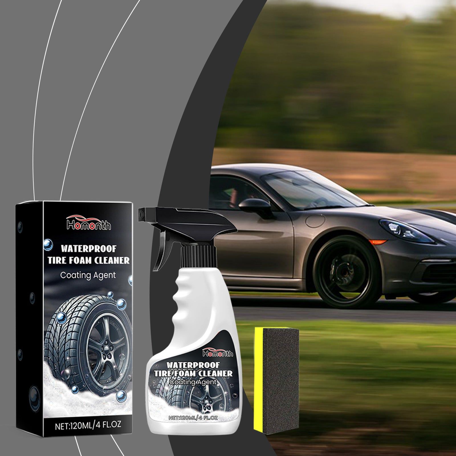 Tire Cleaner Foam, Deep Cleaning, Protects & Restores Car Tires ,1set