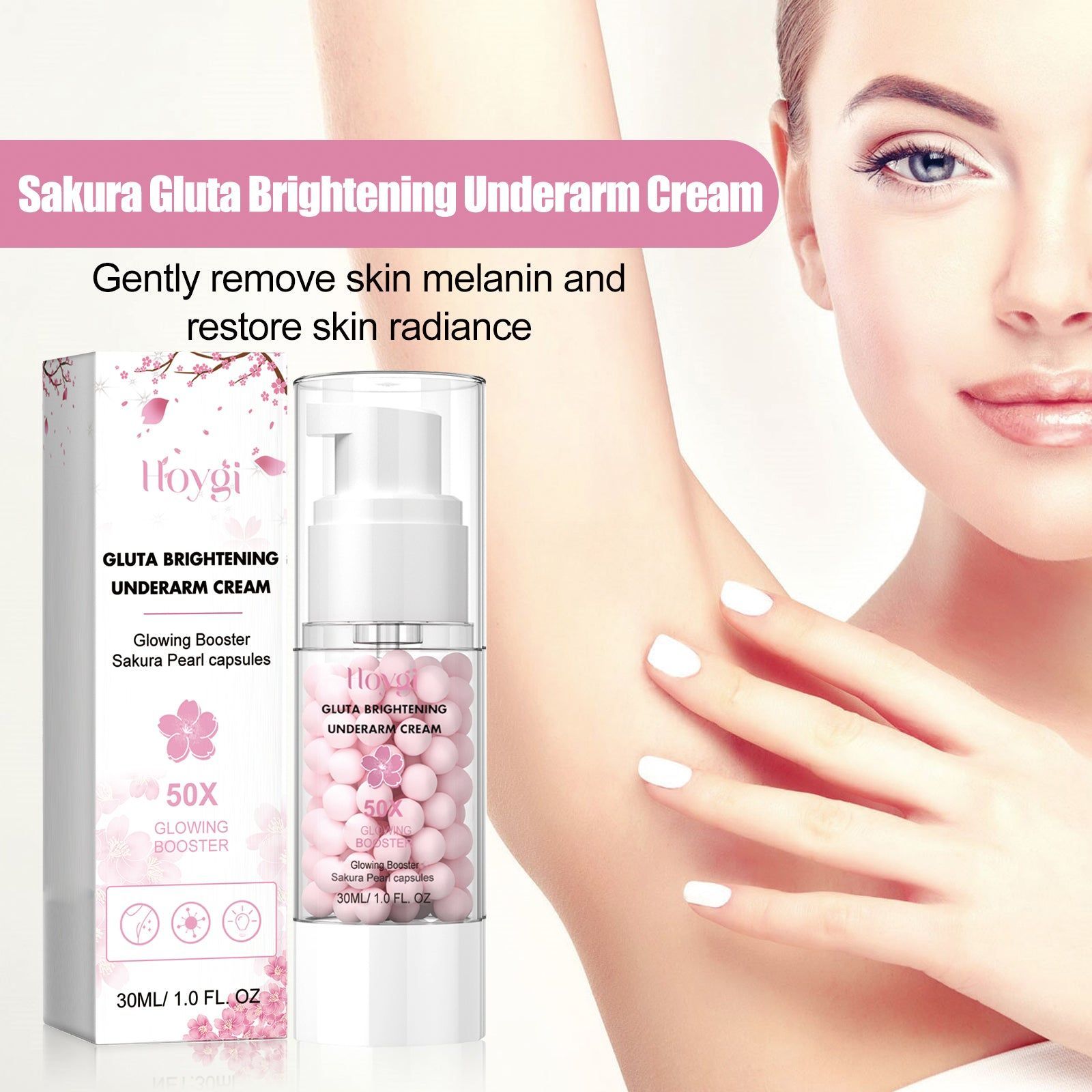Brightening Skin Underarm Cream, Dark Spot Remover, Moisturizing, Natural Glow ,30ml