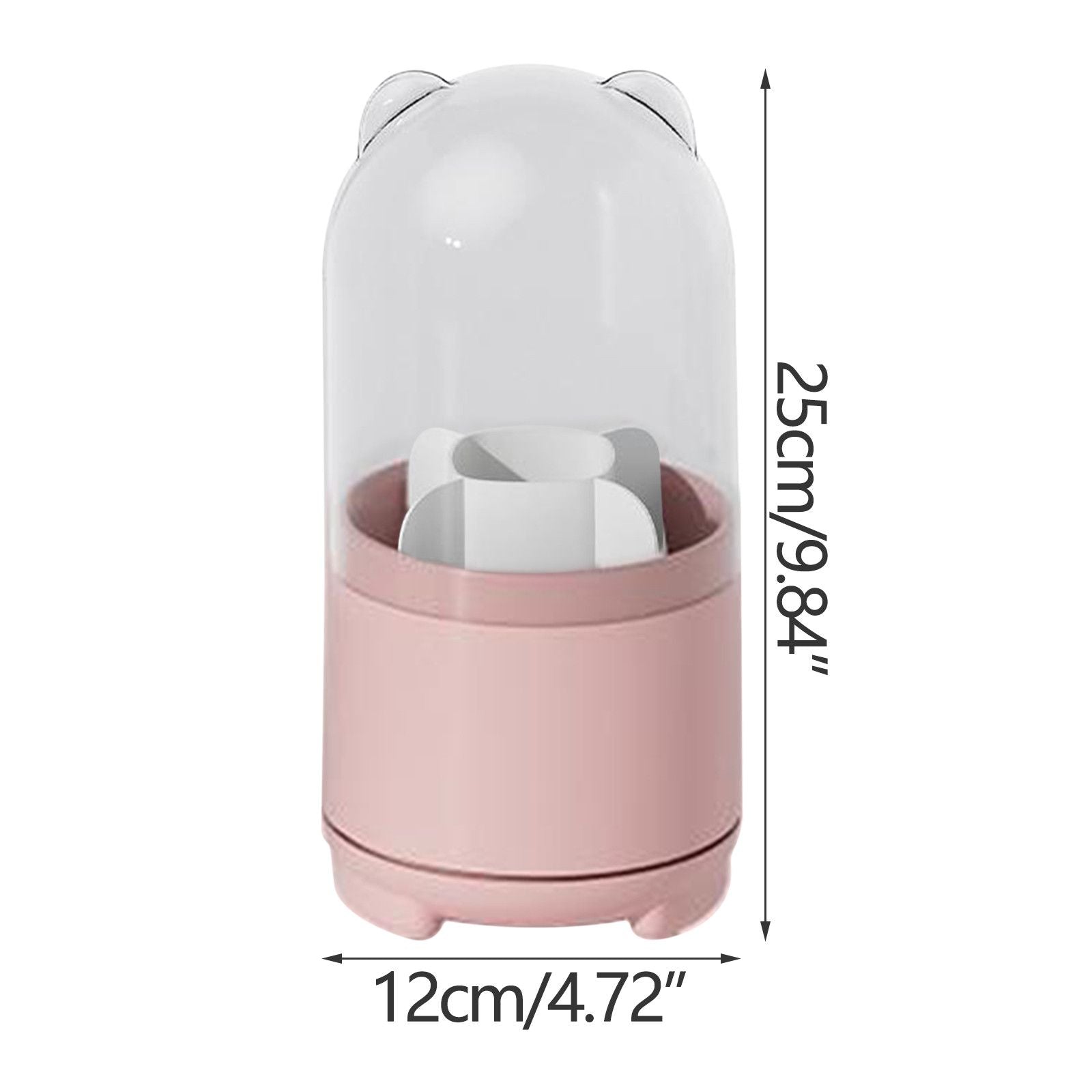 Makeup Brush Holder Dustproof Rotating Brush Organizer Pen Storage Box