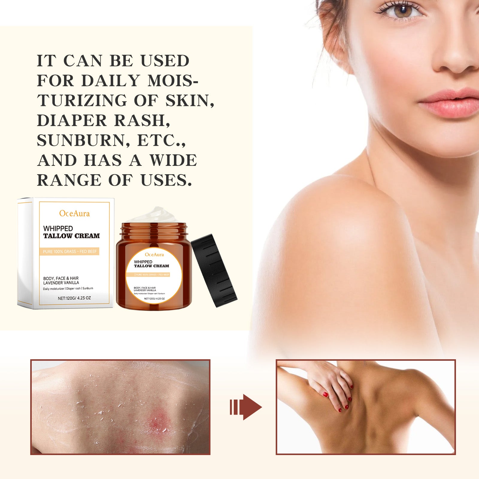 Tallow Moisturizer, Deep Hydrating, Nourishing, Skin Softening, Daily Moisturizer ,120g
