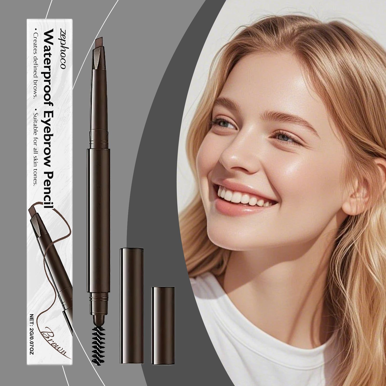 Waterproof Eyebrow Pencil, Natural 3D Brow Shaping, Long-Lasting, Smudge-Proof ,2g