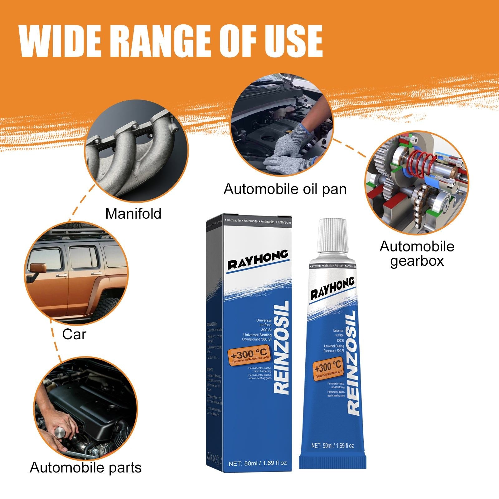 Auto Parts Sealant, Fast Hardening, High Temp Resistance, Leakproof Bonding ,50ml
