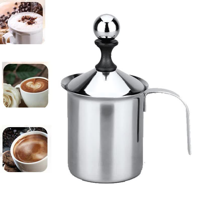Manual Milk Coffee Frother Stainless Steel Double Mesh Milk Creamer Milk Foam Maker
