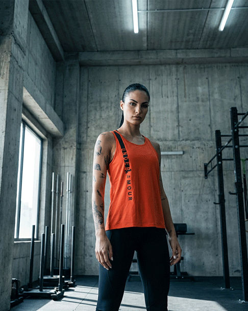Under Armour-Shirt red black logo