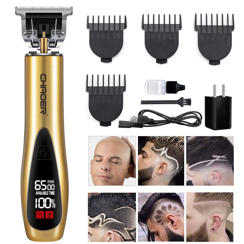 C93 Retro Pomade Hair Clipper Gold Electric USB Rechargeable Hair Trimmer