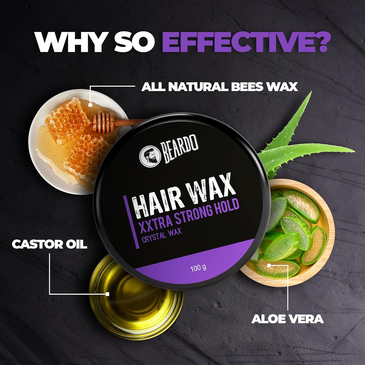 Beardo Xxtra Strong Hold Hair Wax 100g
