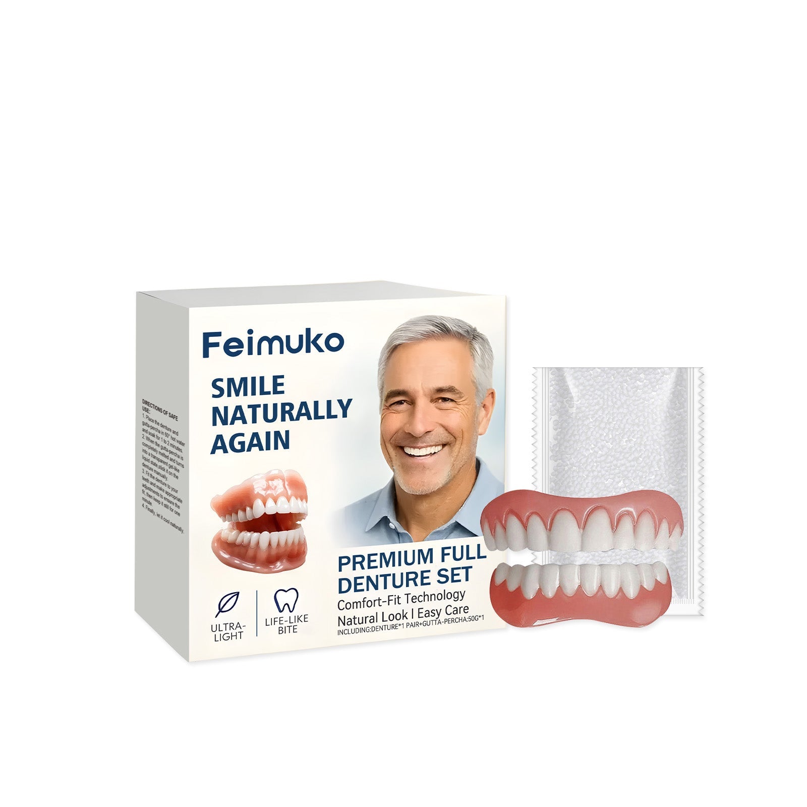 Denture Retouching Set, Comfortable, Natural Fit, Easy Care, DIY Dental Repair ,1set