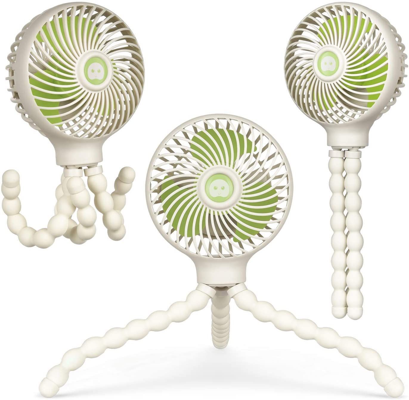 Mini Handheld Baby Stroller Fan Rechargeable Octopus Cooling Stand Fan
