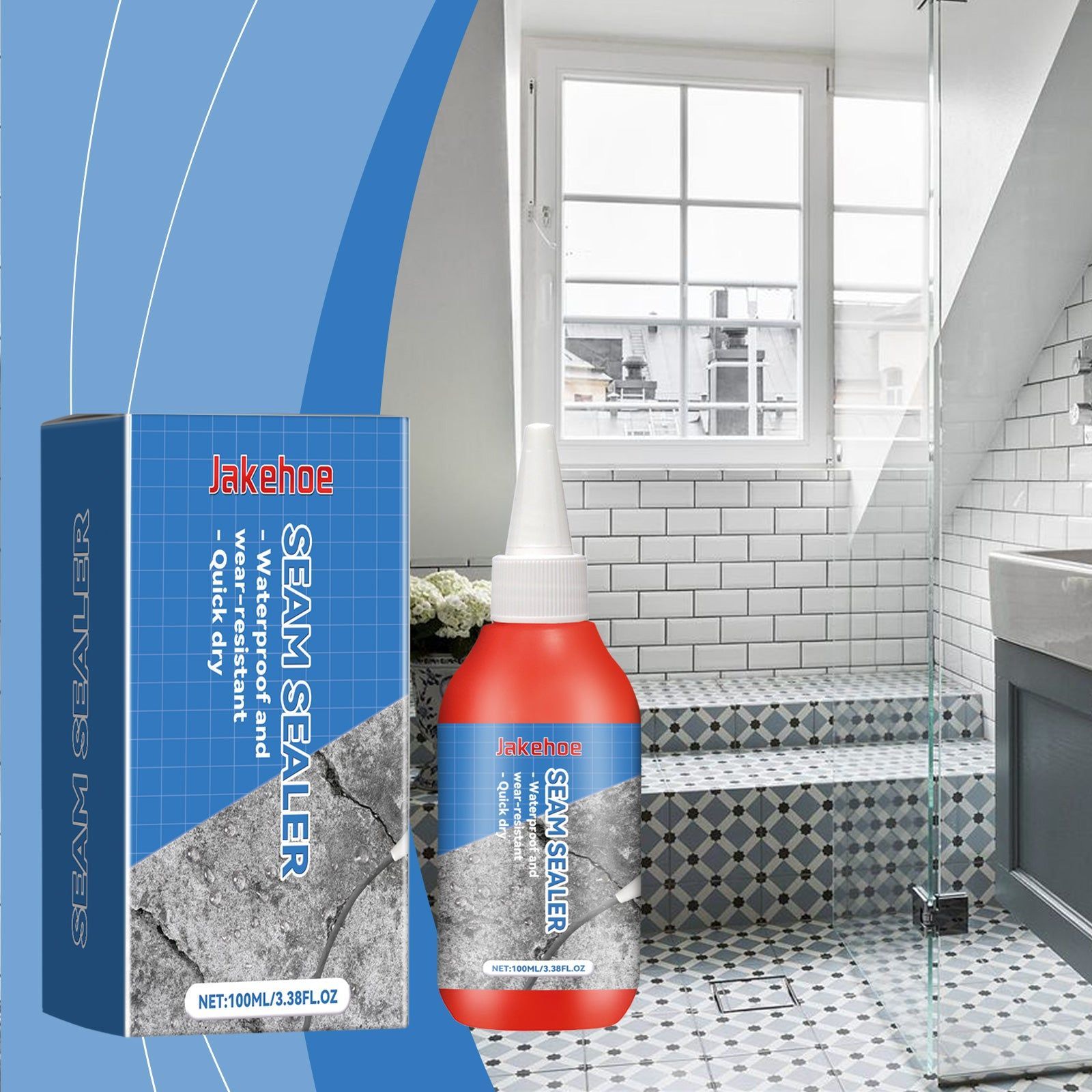 Transparent Waterproof Sealant for Tiles, Flexible, Leak Proof, Easy to Apply ,100ml