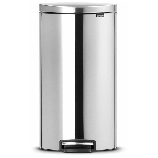 Brabantia 482007 FlatBack+PedalBin Silent,30L,Plast Bkt,Finger P P Matt Steel