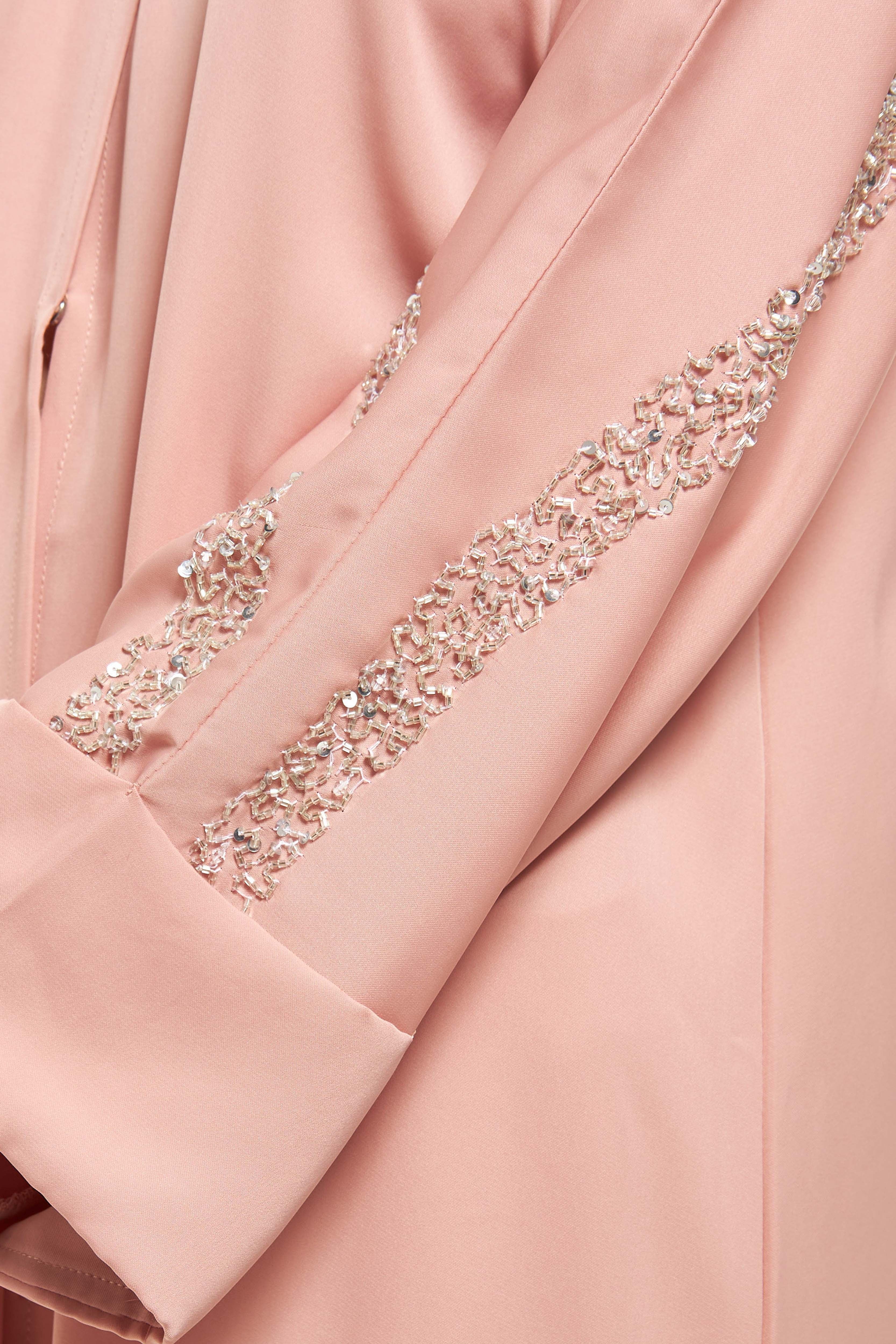 MOiSTREET Embellished Abaya with Sheila