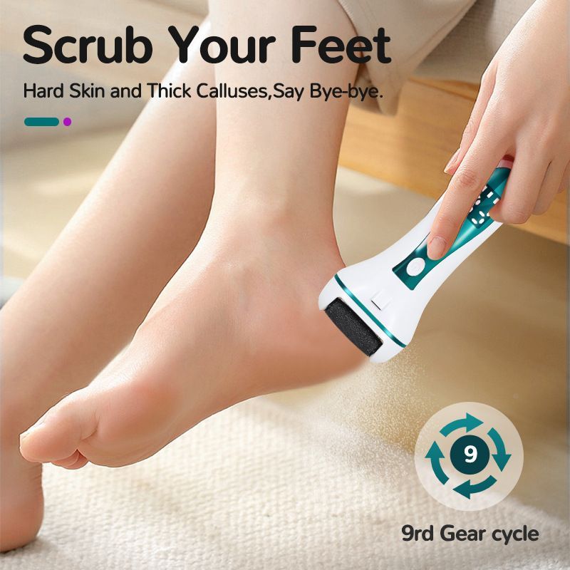 Rechargeable Electric Foot Callus Remover with LED & 2 Heads