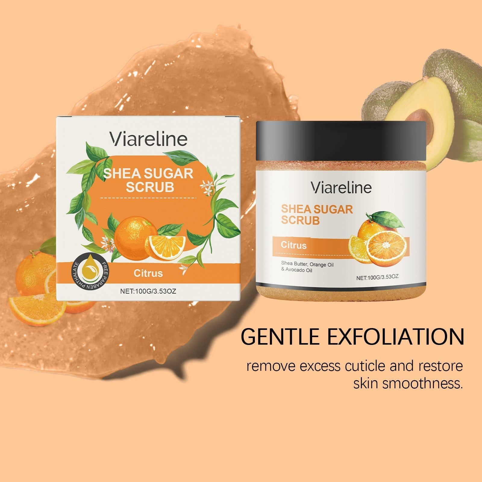 Citrus Body Scrub, Natural Exfoliant for Bright, Hydrated Skin, Body Cleansing ,100g