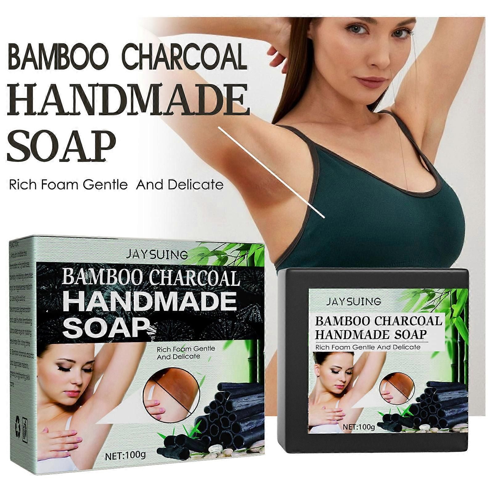 100g Bamboo Charcoal Soap for Underarm Deodorizing and Brightening