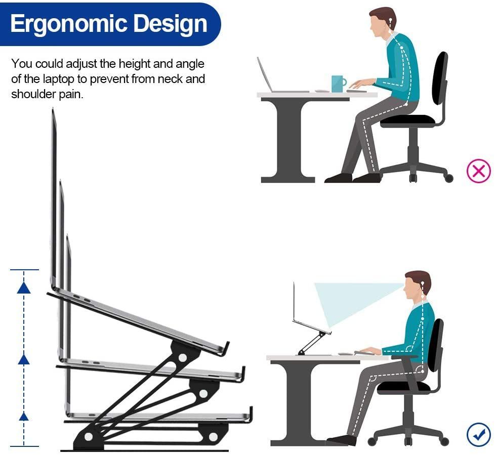 Laptop Stand Foldable Aluminum Laptop Holder Riser For MacBook Notebook Computer Tablet
