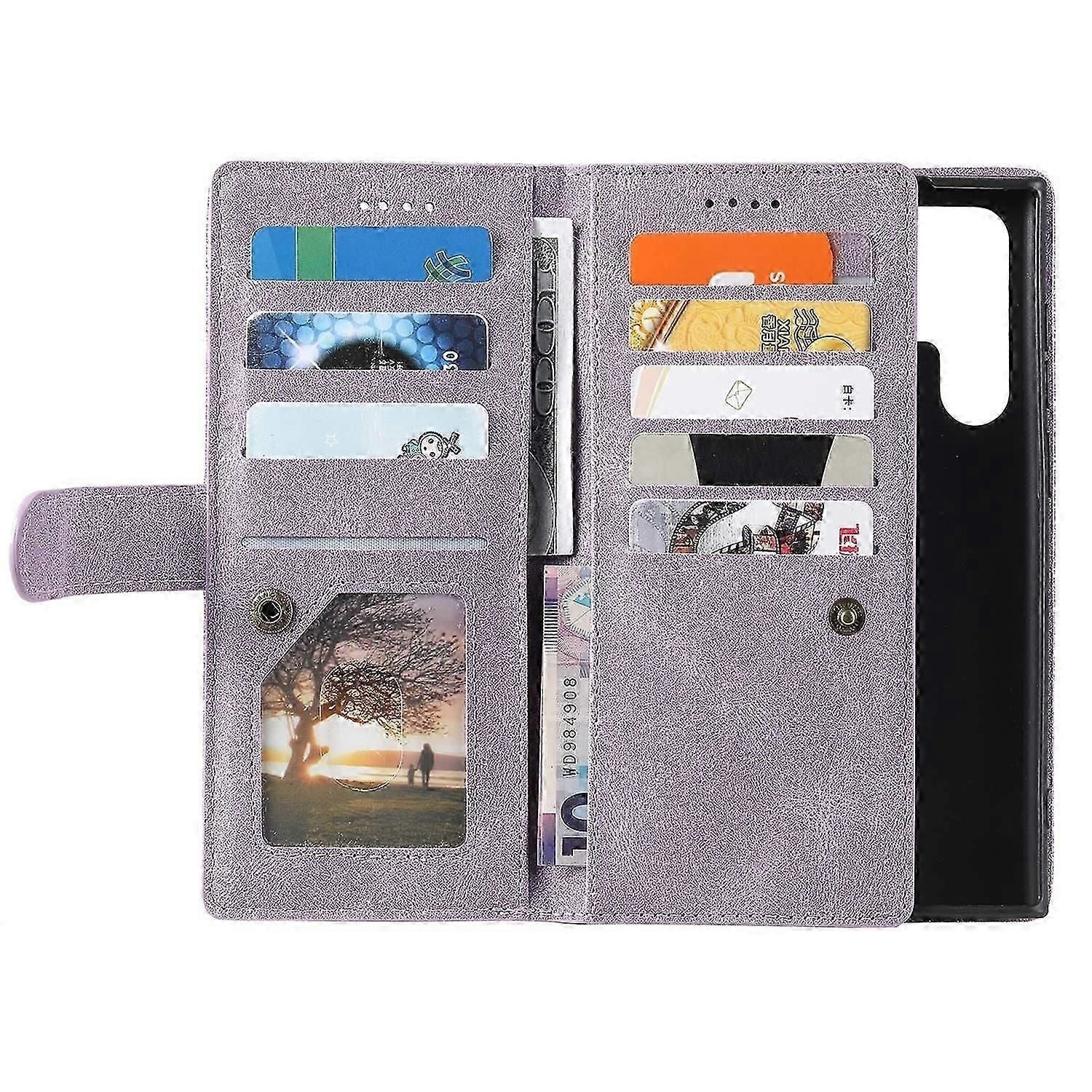 Wallet Case Compatible with Samsung Galaxy S25 Ultra - PU Leather Cover with 9 Card Slots & Magnetic Closure