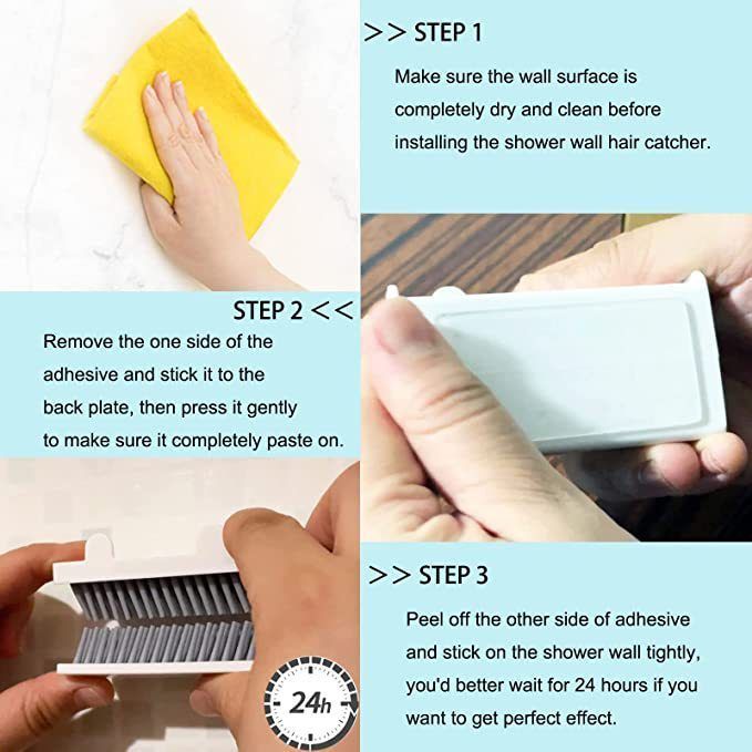 Hair Catcher Hair Trap for Shower Drain Reusable Shower Wall Hair Collector