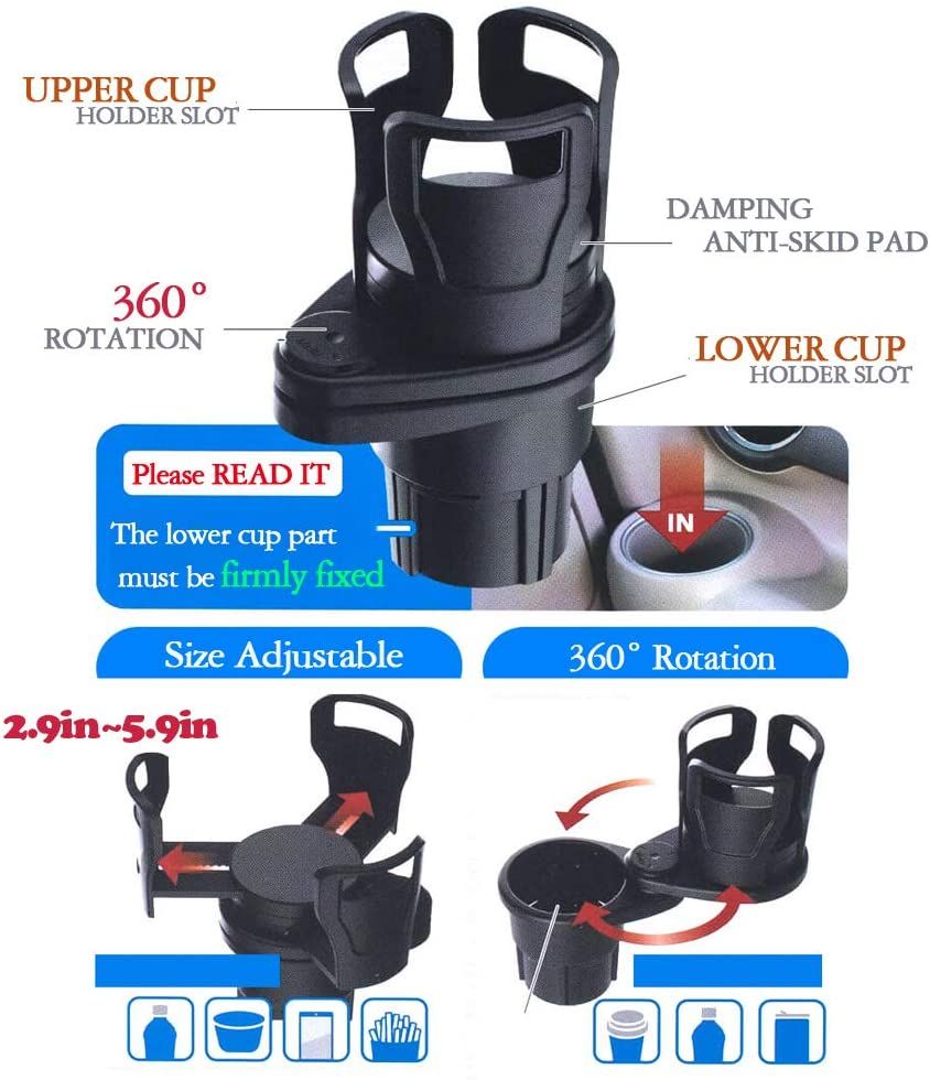 Multifunctional Car Cup Holder Water Bottle Drinking Holder Adjustable Sunglasses Phone Stand