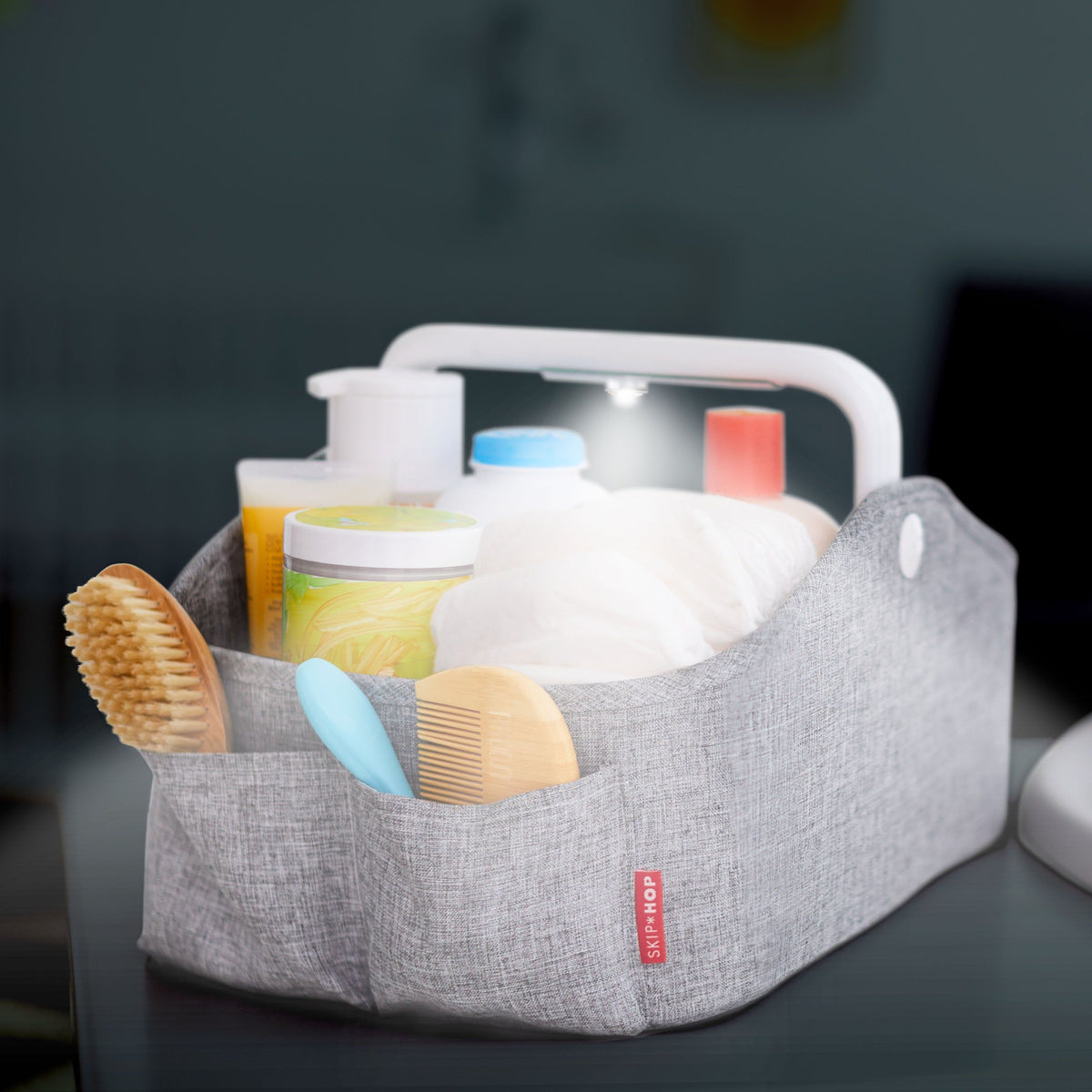 Skip Hop Light-Up Diaper Caddy - Grey