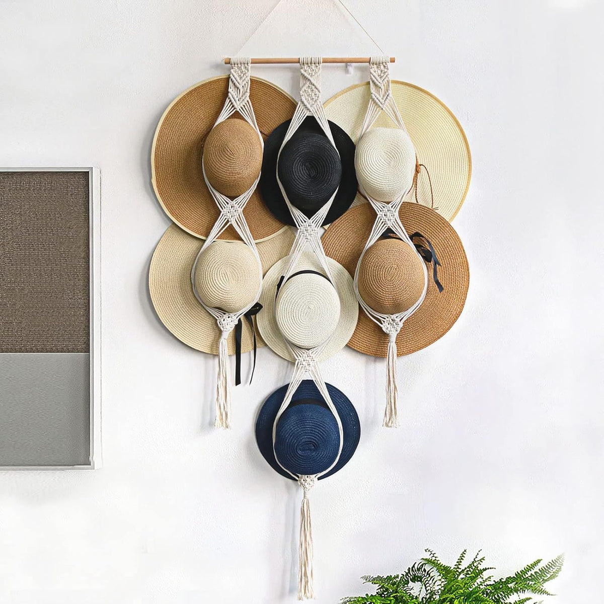 Hat Organizer Macrame Hat Hanger Handmade Cotton Rope Woven Hat Hangers