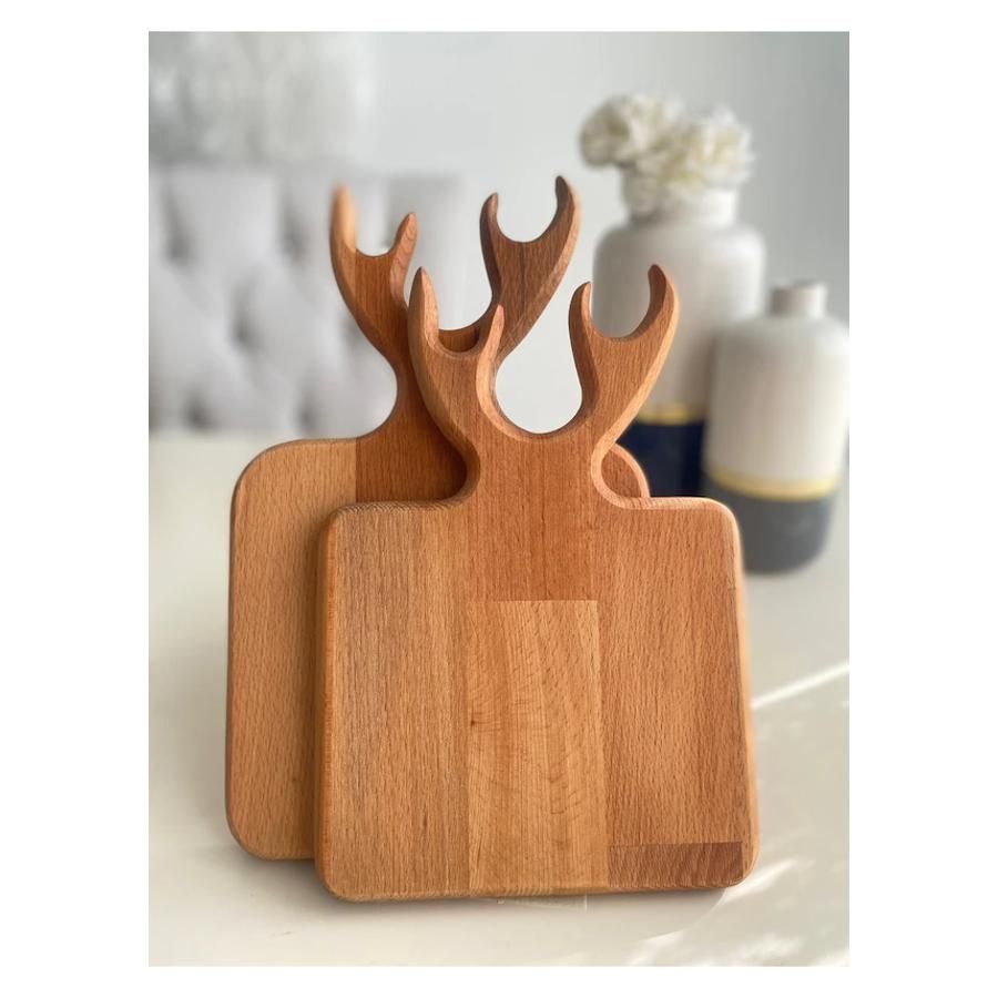 2 li Cutting Board Wooden Cutting Board Deer Presentation coaster Decor plate
