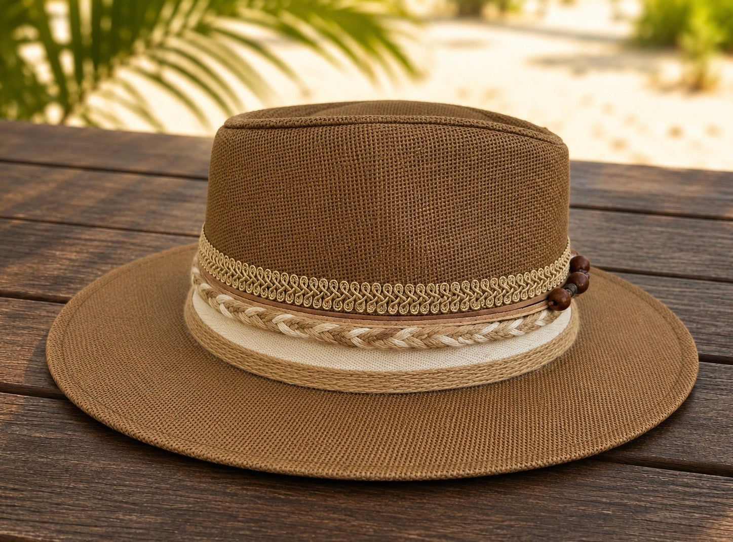 By Rita Raphael Brown Boho Straw Hat