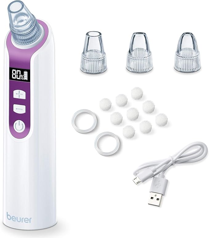 Beurer Power deep pore cleanser | FC41 | Pore Vacuum with 5 Intensity Levels and 3 Attachments for Deep Pore Cleaning Suitable For All Skin Types | Premium Facial cleansing tools