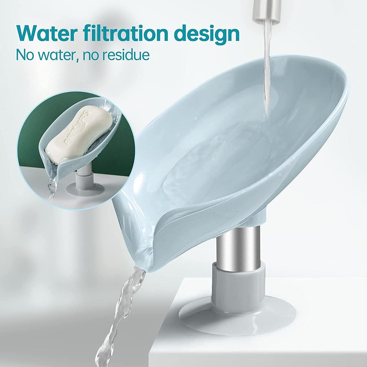 Bar Soap Holder Self Draining Soap Dish with Suction Cup Bathroom Soap Box Tray