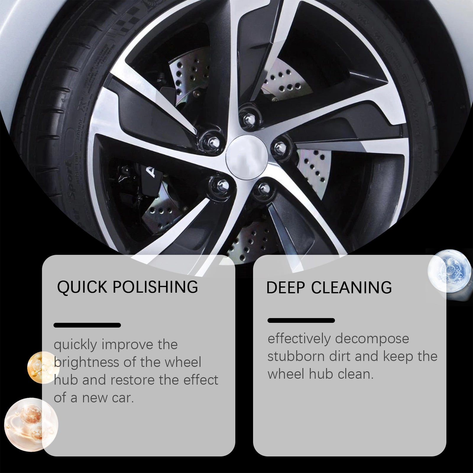 Car Wheel Hub Care Paste, Automotive Supplies, Rust Removal, Brightening, Easy Polishing ,1set