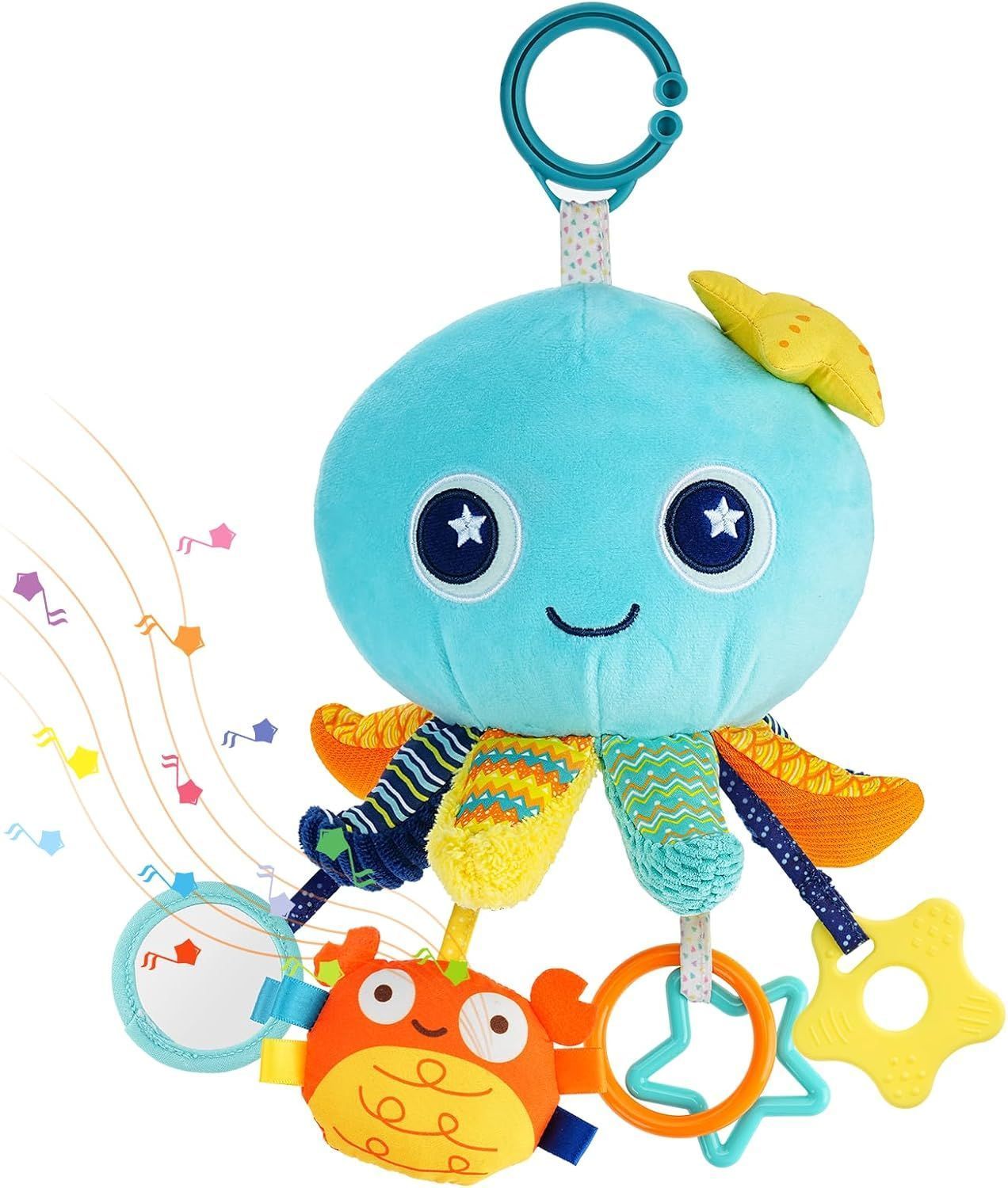 Baby Plush Musical Toy Pram Toys Hanging Stuffed Animal Toy for Babies 0-12 Months