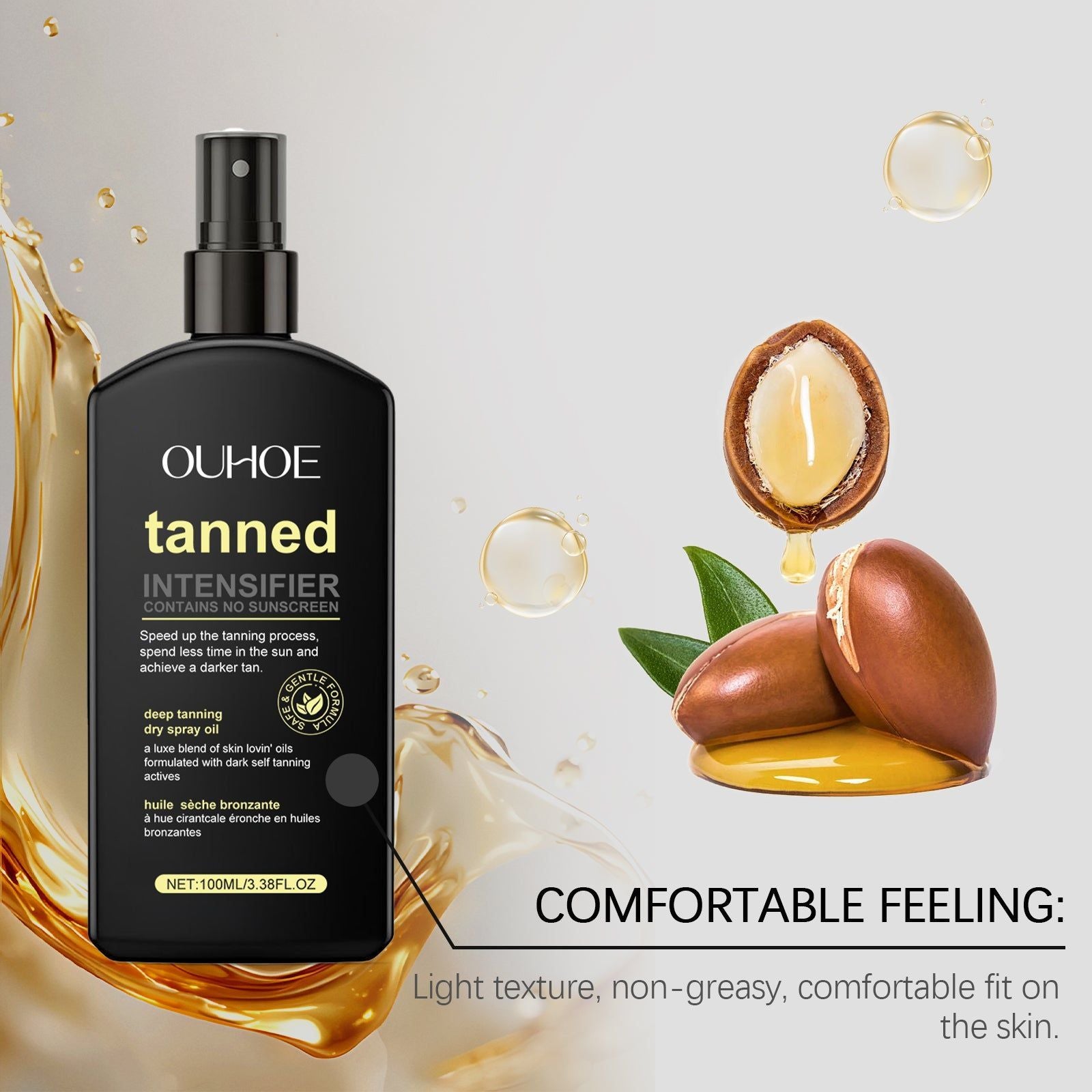 Blackening Spray, Summer Tan, Hydrating Body Sunbathing Essence, Instant Glow ,100ml